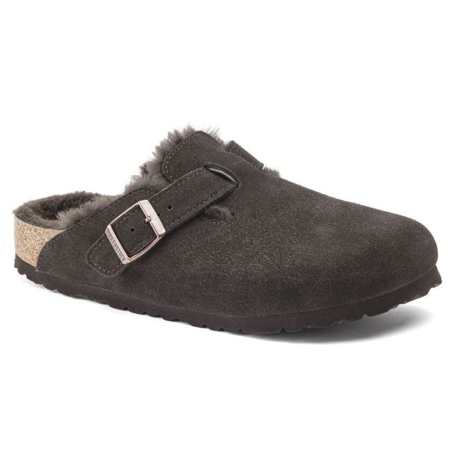 Fodtoj BIRKENSTOCK | Birkenstock Boston Vl Shearling Narrow Mocca