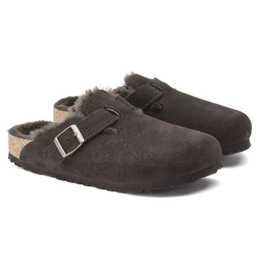 Fodtoj BIRKENSTOCK | Birkenstock Boston Vl Shearling Narrow Mocca