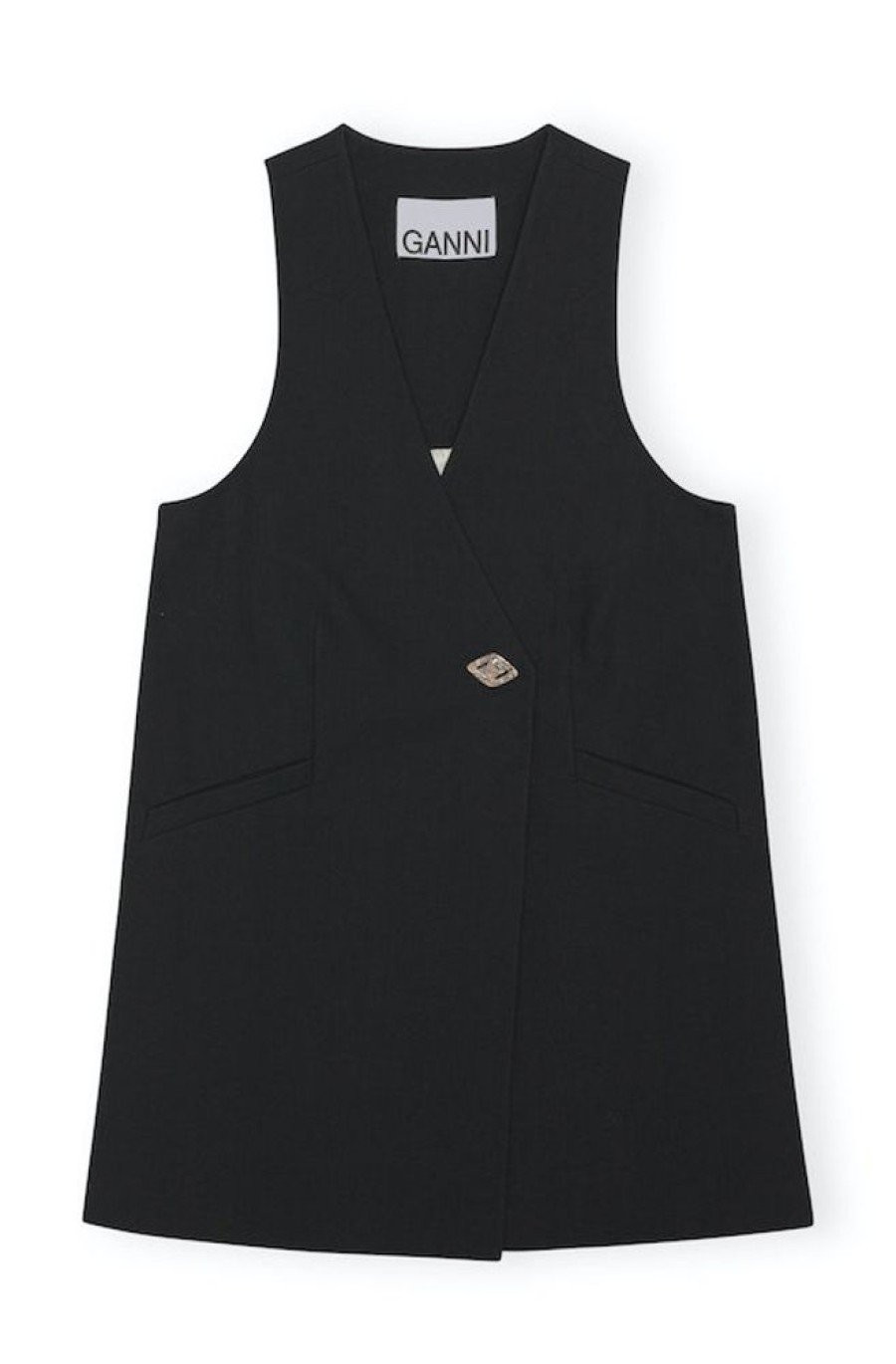 Toj GANNI | Ganni F7731 Cotton Suiting Vest Black