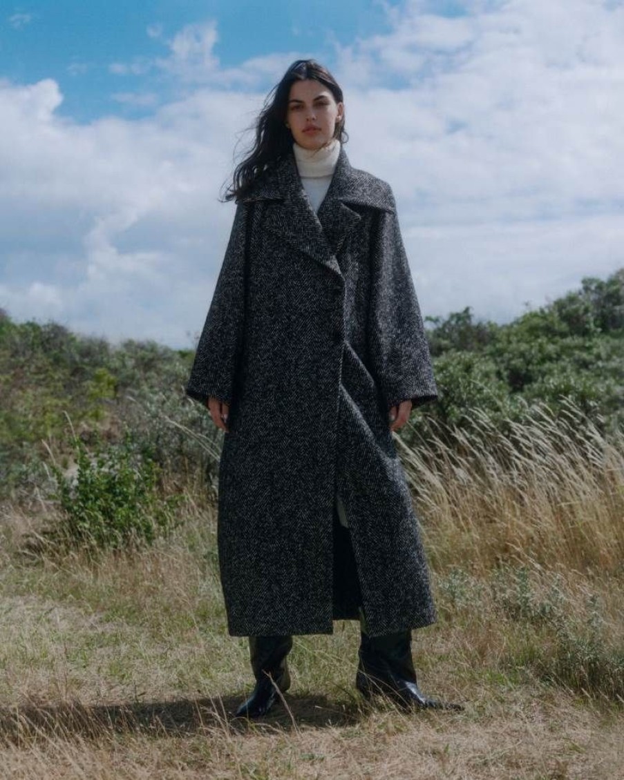 Toj GANNI | Ganni F8314 Wool Coat Black