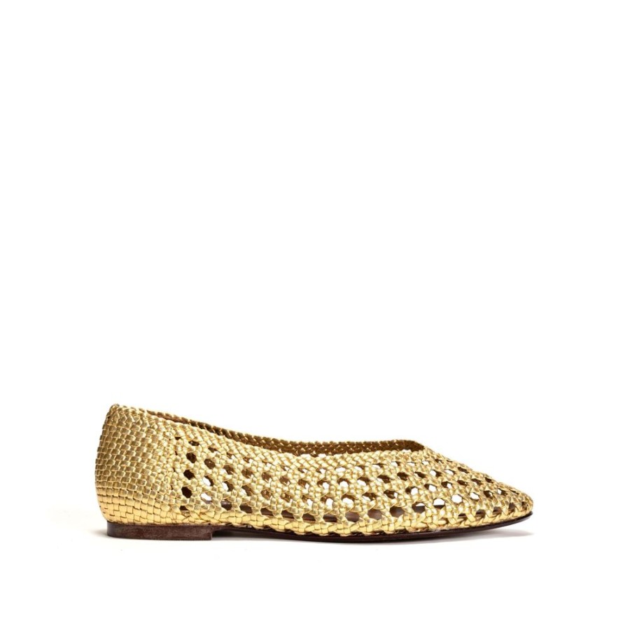 Fodtoj anonymous | Anonymous Sessi 10 Braided Leather Sandal Gold