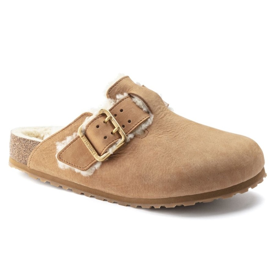 Fodtoj BIRKENSTOCK | Birkenstock Boston Bold Shearling Narrow Cognac