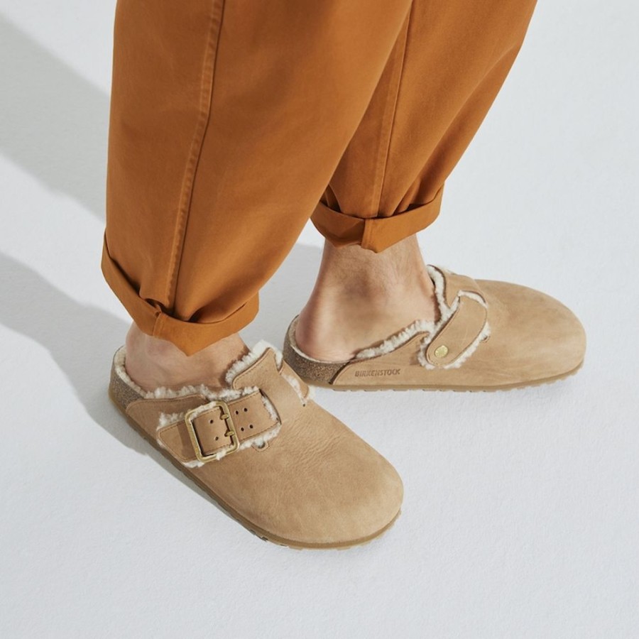 Fodtoj BIRKENSTOCK | Birkenstock Boston Bold Shearling Narrow Cognac