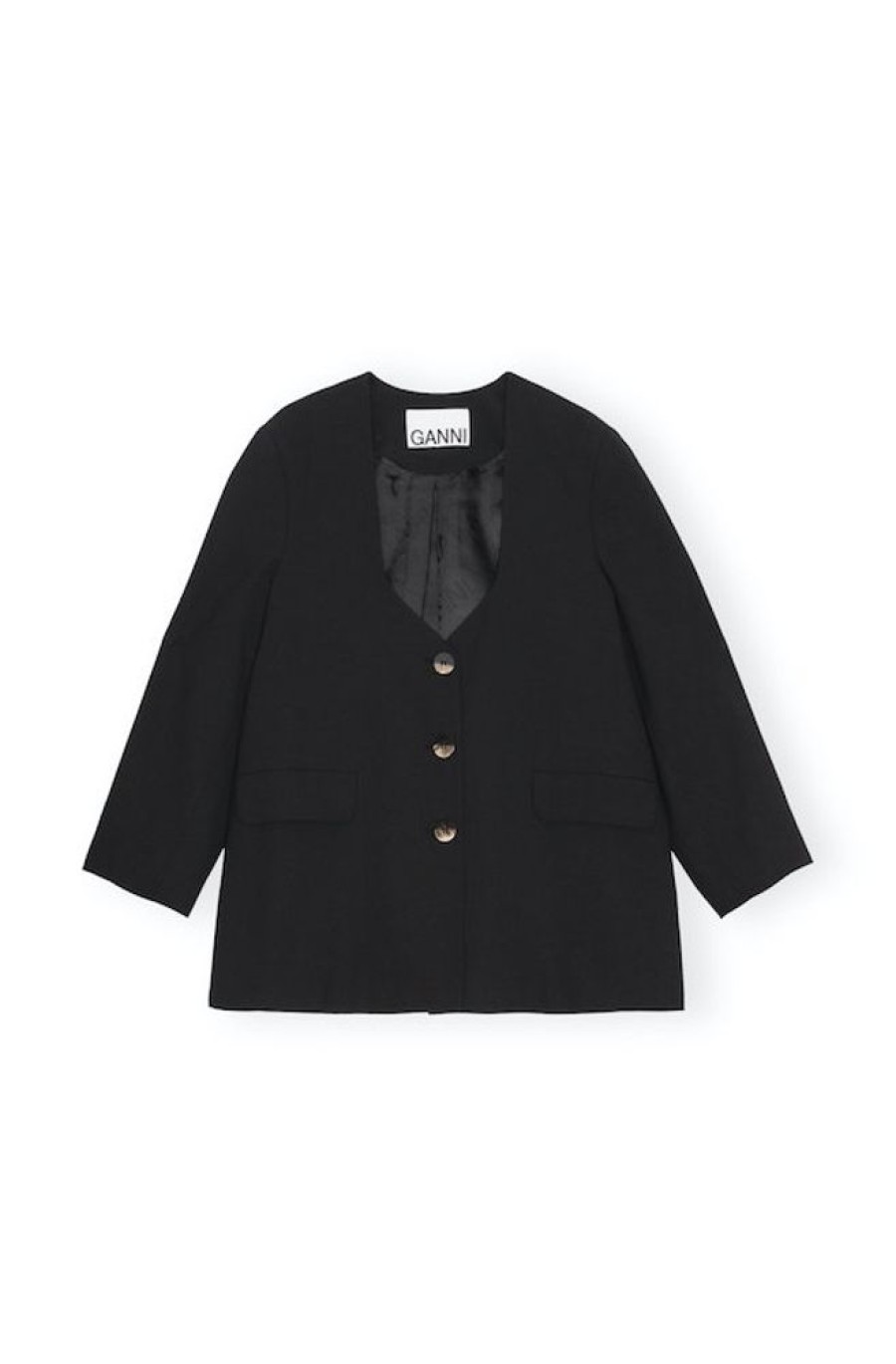 Toj GANNI | Ganni F7755 Oversize Blazer Black