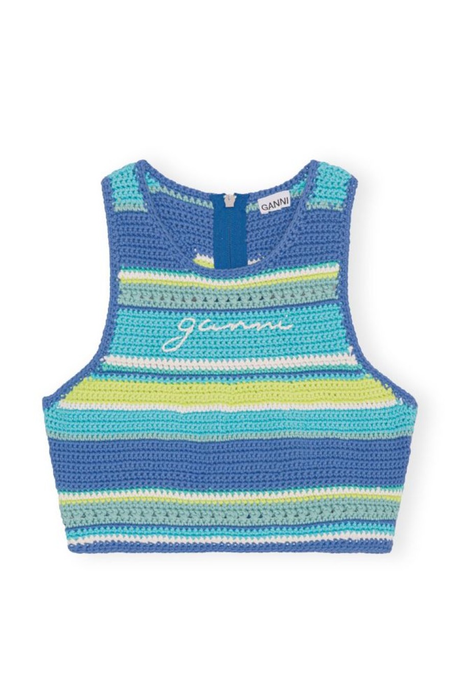 Toj GANNI | Ganni A4709 Top Blue Curacao