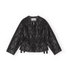 Toj GANNI | Ganni F8063 Shiny Quilt Jacket Black