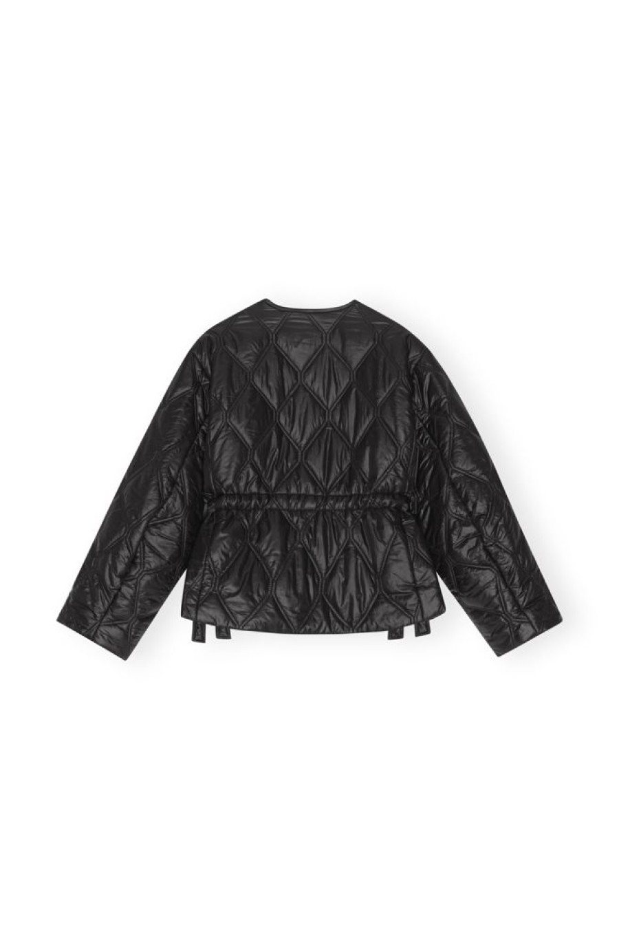 Toj GANNI | Ganni F8063 Shiny Quilt Jacket Black