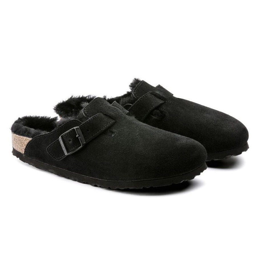 Fodtoj BIRKENSTOCK | Birkenstock Boston Fur Narrow Black