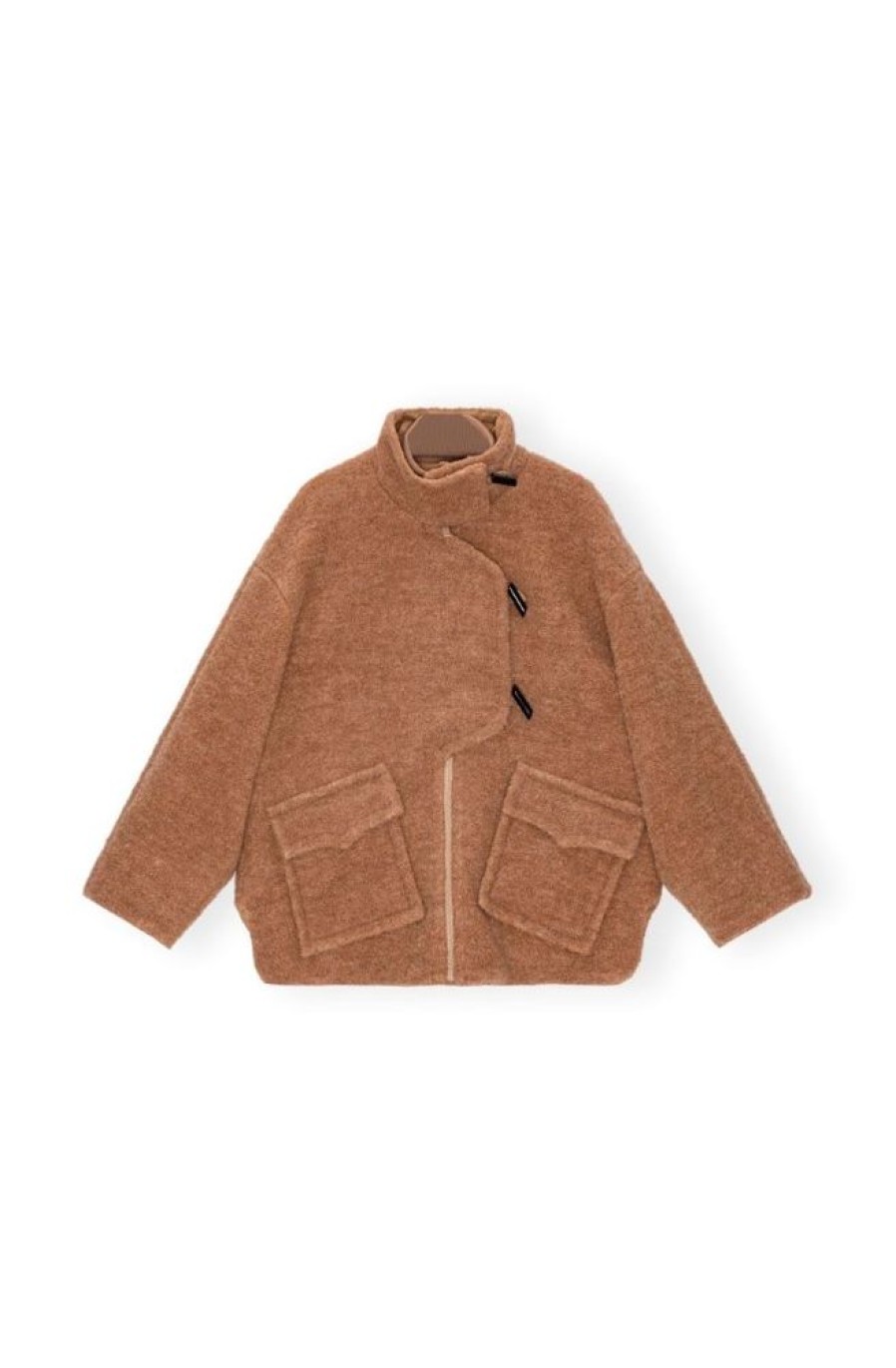 Toj GANNI | Ganni F8798 Brown Boucle Wool Jacket