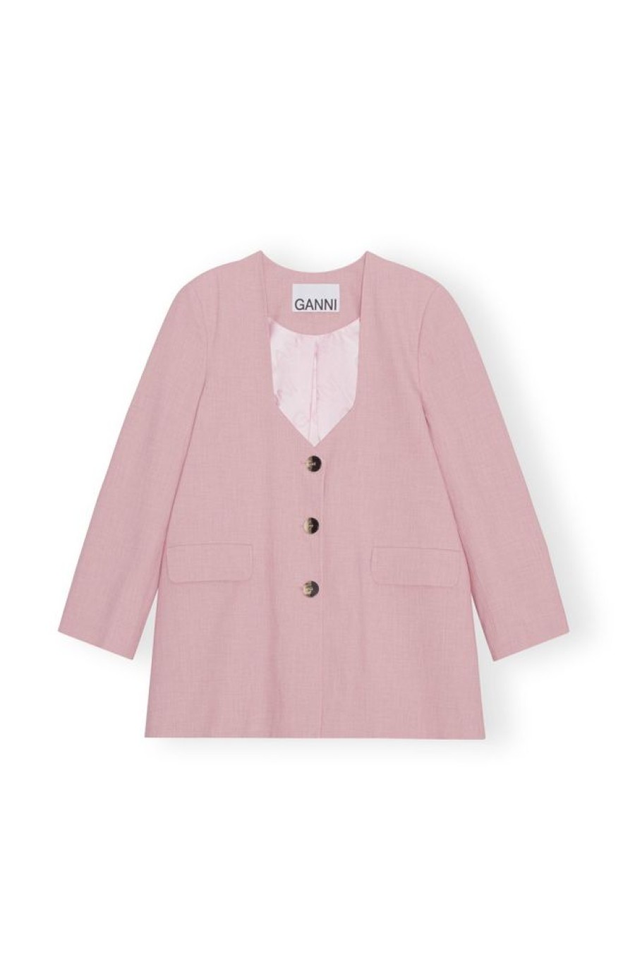 Toj GANNI | Ganni F7755 Blazer Pink Tulle