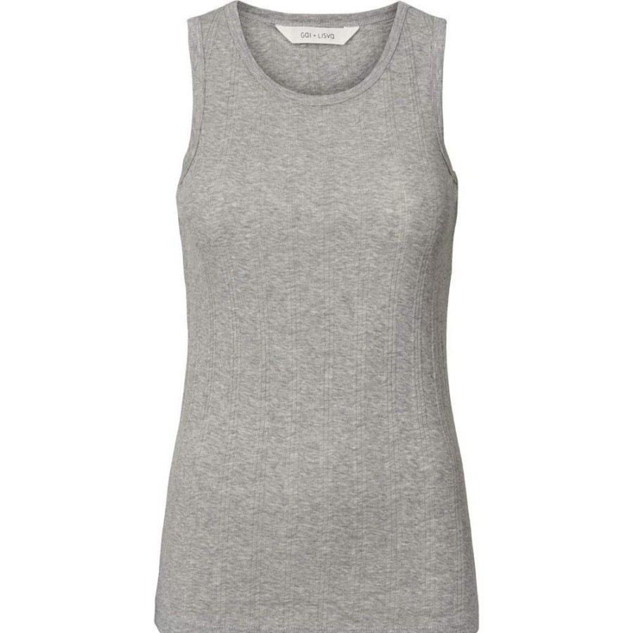 Toj GAI+LISVA | Gai+Lisva Alberte Cotton Top Light Grey Melange