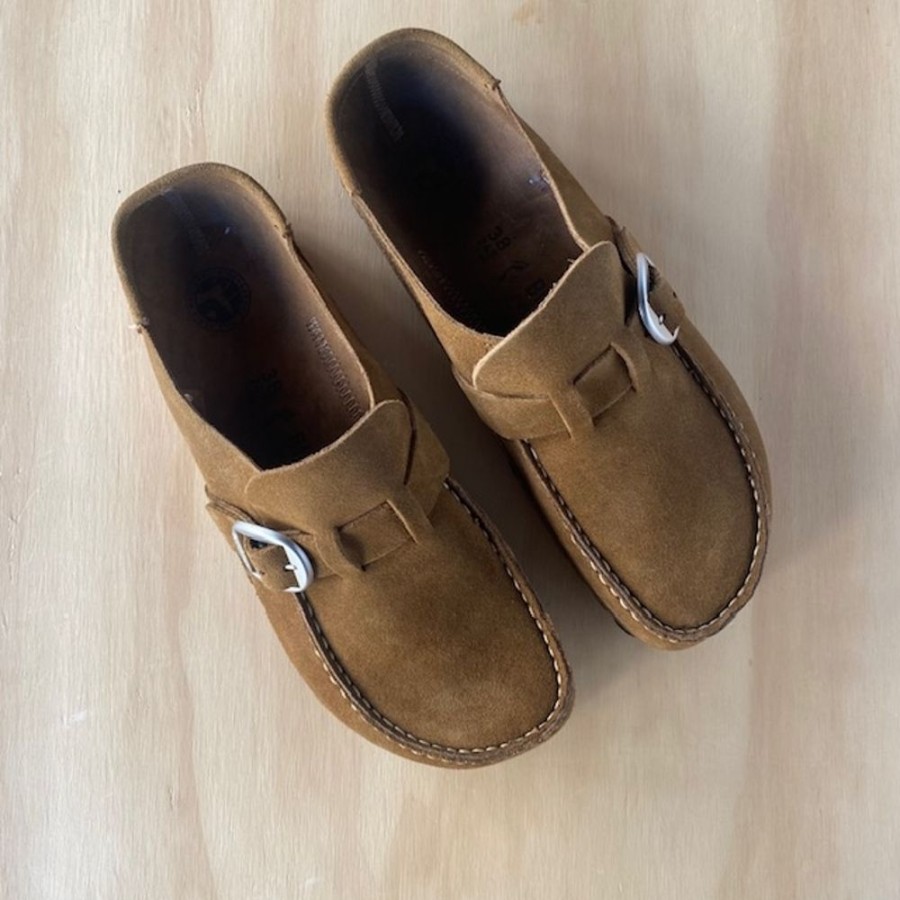 Fodtoj BIRKENSTOCK | Birkenstock Buckley Suede Leather Narrow Fit Tea