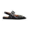 Fodtoj GANNI | Ganni Wide Welt Buckle Ballerinaer Black