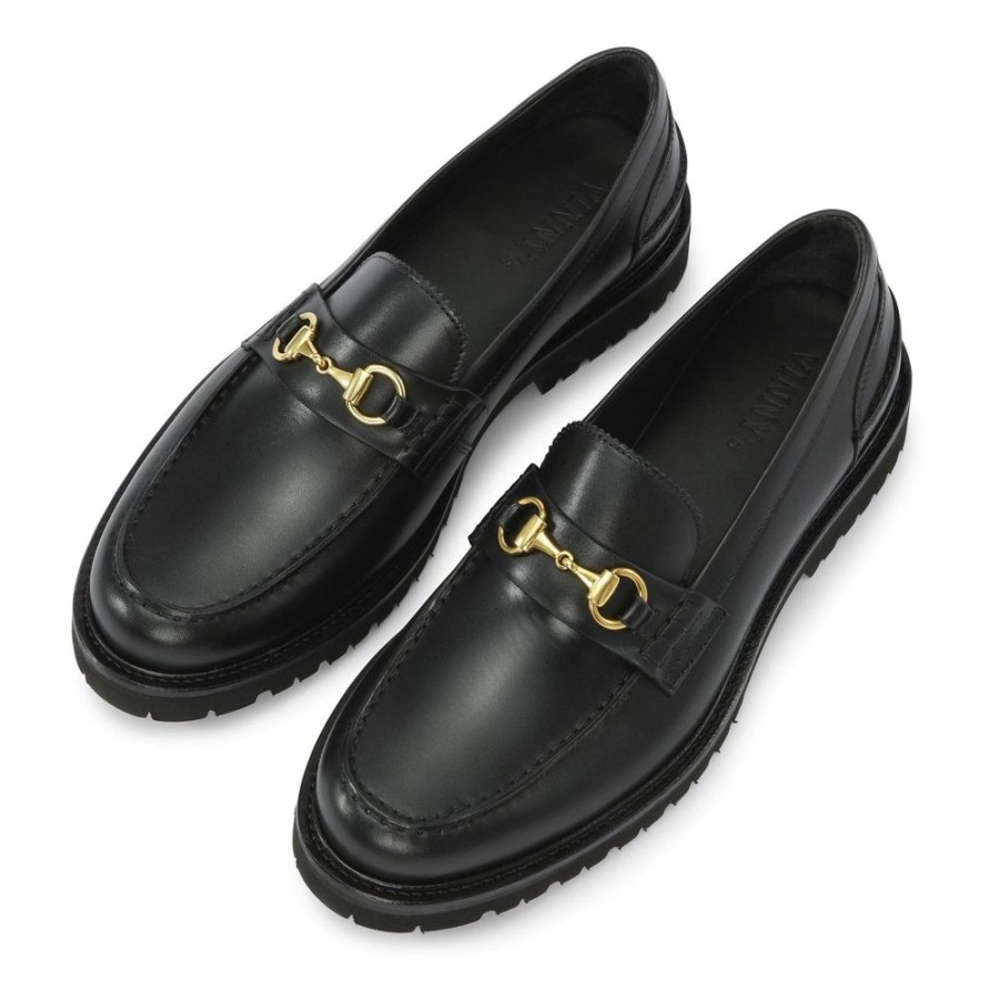 Fodtoj VINNY'S | Vinny'S Le Club Snaffle Bit Loafer Black Crust